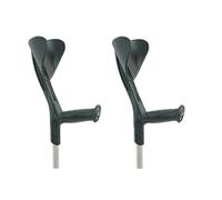 Lot de 2 béquilles Aluminium Réglable en hauteur Noir