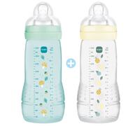 Lot De 2 Biberons 330ml Easy Active Coloré Ice Et Pearl - Mam