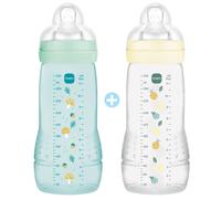 Lot De 2 Biberons 330ml Easy Active Coloré Ice Et Pearl - Mam