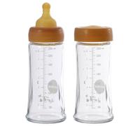 Lot de 2 biberons en verre et caout