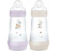 Lot de 2 biberons - MAM - Easy Start / Anti Colic - 260 ml - Flow 2 tétines - Lilas + Sable