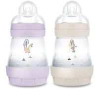 Lot de 2 Biberons - MAM - Easy Start - Anti-colique - 160 ml - Tétine débit 1 - Lilas + Sable G