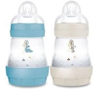 Lot de 2 Biberons - MAM - Easy Start - Anti-colique - 160 ml - Tétine débit 1 - Océan + Sable Océan + Sable G