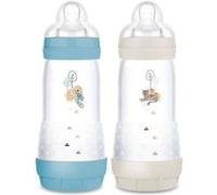 Lot de 2 Biberons - MAM - Easy Start - Anti-colique - 320 ml - Tétine débit 3 - Océan + Sable G