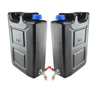 Lot de 2 bidons d'eau en plastique avec robinet - 20 l - Eau potable - Plastique - Pour la maison, le jardin, le camping, etc., fermeture étanche - Noir