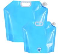 Lot de 2 bidons d'eau potable avec robinet - Portables et pliables - Avec couvercle de fermeture - Pour extérieur, festival, camping - 1 x 5 l + 1 x 10 l