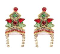 Lot de 2 bijoux Ladoo gopal Mukut pour Laddu Gopal Devi Maa Radha Krishna Ganesha indien traditionnel dieu déesse sringar ensemble de bijoux divinités pour statue d'idole de dieu Janmashtami (taille