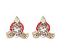 Lot de 2 bijoux Ladoo gopal Mukut pour Laddu Gopal Devi Maa Radha Krishna Ganesha indien traditionnel dieu déesse sringar ensemble de bijoux divinités pour statue d'idole de dieu Janmashtami (taille
