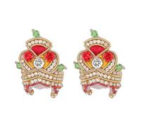 Lot de 2 bijoux Ladoo gopal Mukut pour Laddu Gopal Devi Maa Radha Krishna Ganesha indien traditionnel dieu déesse sringar ensemble de bijoux divinités pour statue d'idole de dieu Janmashtami (taille