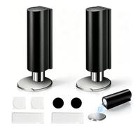Lot de 2 Bloc porte Aimanté, Support Caché Adhésif Puissant, Butée de Porte Magnétique Rétractable ABS/Acier Inox, Pratique Bloque porte Magnetique pour Maison, Bureau, Hôtel et Commerce