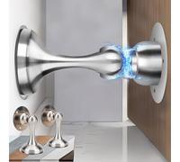 Lot de 2 Bloc Porte Magnétiques, Bloque Porte Interieur Sans Percer, Arrêt Butee de Porte Stop Porte en Acier Inoxydable, Butoir Porte Mural Door Stopper Adhesive pour Maison, vis Dissimulées