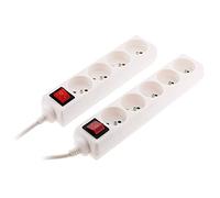 Lot de 2 Blocs 4x16A + Interrupteur - Blanc - Zenitech