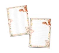 Lot de 2 blocs à lettres - Cahier d'école - Papier à lettre pour garçons, filles, enfants, ferme, animaux (2 blocs A4 de 25 feuilles chacun)