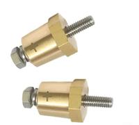 Lot de 2 blocs adaptateurs de borne de batterie en laiton, 250 A 1000 V CC M8 à visser pour poteaux de batterie automobile, marine et camping-car