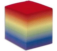 Lot de 2 blocs cube arc en ciel 9 x 9 x 9 cm 700 feuilles encollées 90g PEFC G