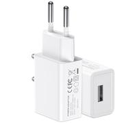 Lot de 2 blocs d'alimentation USB 5 V 2 A, prise de 10 W, adaptateur de prise compatible avec iPhone 16, 15, 14 Pro Max 13, 12, 11 XS Max, Samsung Galaxy S25 S24 S23 S22 S21