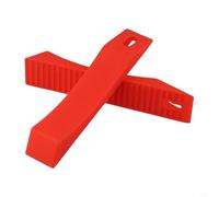 Lot de 2 blocs de cale en silicone pour une manipulation efficace de la plaque d'haltères en compétition et entraînement de force lourde (rouge)