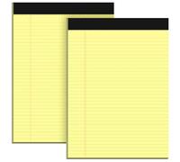 Lot de 2 blocs de notes A4 en papier jaune ligné pour le travail, bloc-notes ligné imprimé double face A4 à lignes étroites 30 feuilles par bloc-notes pour l'école, la maison, le bureau