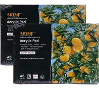Lot De 2 Blocs De Papier Acrylique A4 Paysage X 12 Feuilles/400 G/M² Extra Lourd/Pressé À Froid/Sans Acide, Papier Acrylique De Qualité Supérieure Pour Peinture Acrylique Et Gouache