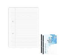 Lot de 2 blocs de papier ligné A4 rechargeables avec trou à bille perforé - 200 x 2 pages - 58 g/m² - Lignes larges lignées - Pour l'école, l'université, le bureau