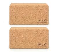 Lot de 2 blocs de yoga en liège Qualité supérieure 100% naturel Briques professionnelles pour yoga, pilates, cours d'exercice à la maison, fitness, grip antidérapant respectueux de l'environnement