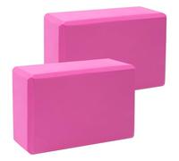 Lot de 2 blocs de yoga en mousse EVA légère haute densité, antidérapants, amélioration de la force, flexibilité, pour yoga, pilates, méditation, rose