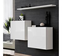 Lot de 2 Blocs & Etagère "Switch SBI" 130cm Blanc