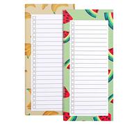 Lot de 2 blocs magnétiques pour liste de courses pour réfrigérateur, 100 feuilles détachables, liste de courses, motif fruits pour réfrigérateur, listes de courses magnétiques (pastèque + banane)
