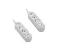 - Lot de 2 blocs multiprises 3x16A - 3500W - câble H05VV-F 3x1,5mm² - 3m - Blanc