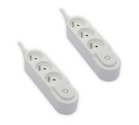 Lot de 2 blocs multiprises 3x16A - 3500W - câble H05VV-F 3x1,5mm² - 3m - Blanc - Chacon