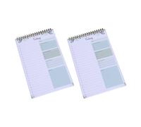 Lot de 2 blocs-notes à spirales, planificateur hebdomadaire, planificateur quotidien, bloc-notes, papeterie