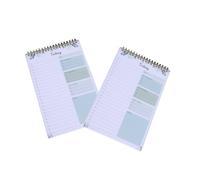 Lot de 2 blocs-notes à spirales, planificateur hebdomadaire, planificateur quotidien, bloc-notes, papeterie