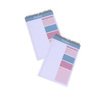 Lot de 2 blocs-notes à spirales, planificateur hebdomadaire, planificateur quotidien, bloc-notes, papeterie