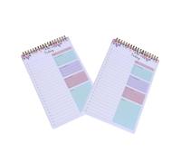 Lot de 2 blocs-notes à spirales, planificateur hebdomadaire, planificateur quotidien, bloc-notes, papeterie