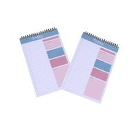 Lot de 2 blocs-notes à spirales, planificateur hebdomadaire, planificateur quotidien, bloc-notes, papeterie