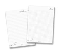Lot de 2 blocs-notes au format A5 | 50 feuilles | Prise de notes et recueil d’idées | Quadrillé ligné | Bloc à détacher pour le bureau, le travail, la maison | dv505