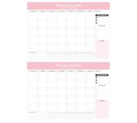 Lot de 2 blocs-notes hebdomadaires mensuels déchirables pour planifier 52 feuilles en papier déchirable