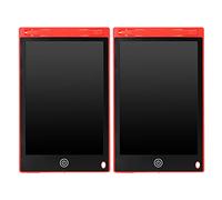 Lot de 2 blocs-notes LCD 8,5 pouces, planche à dessin pour enfants, tablette d'écriture électronique avec lignes colorées vives, tableau de graffitis réutilisable pour l'école, la (Rouge)