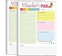 Lot de 2 blocs-notes pour enseignants de 14 x 21 cm - Liste de contrôle quotidienne - Feuilles de planification de listes de choses à faire - Feuilles de planification quotidiennes pour enseignants