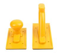 Lot de 2 blocs poussoirs de sécurité pour le travail du bois avec poignée ergonomique et base antidérapante pour scie à table, raboteuse, défonceuse, orange, rouge, jaune (jaune)