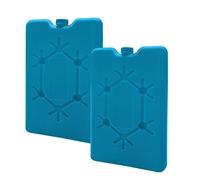 Lot de 2 blocs réfrigérants bleus - 16 x 11 cm - Éléments de refroidissement au design plat - Pack de refroidissement étroit pour boîte à déjeuner, sac isotherme pour camping, pique-nique, école