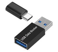 Lot de 2 bloqueurs de données USB et USB-C - Protection contre le cric de jus avec adaptateurs de charge uniquement - Charge sécurisée pour smartphones et tablettes - Prévention du transfert de