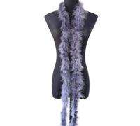 Lot de 2 boa à plumes de dinde de 2 m - Plumes moelleuses - Pour sapin de Noël, mariage, bricolage, burlesque, carnaval, fête, costume des années 20, environ 10 g - Gris