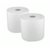 Lot de 2 bobines blanches industrielles 1000 formats gaufrées - 2 plis pure ouate