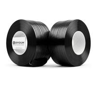 Lot de 2 bobines de feuillard en polypropylène haute résistance Erydium - Feuillard industriel pour emballage, cerclage et scellage manuel de boîtes (13 mm x 1200 m, noir)