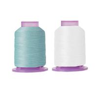Lot de 2 bobines de fil à coudre en polyester à couleur changeante pour machine à coudre à la main 500 m par bobine