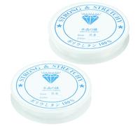 Lot de 2 bobines de fil élastique transparent en nylon invisible de 0,6 mm et 0,8 mm pour bracelets, bijoux en perles, bracelets