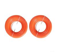 Lot de 2 bobines de fil en nylon robuste pour débroussailleuse - 30 m - Orange et vert - 1,6 mm - 2 mm d'épaisseur - Accessoire de jardin (2 mm, orange)