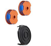 Lot de 2 bobines de rechange pour débroussailleuse de 1,5 mm avec ligne et capuchon compatibles avec Ozito LTR-529U et WG119E Grass Parts QT455