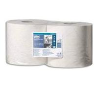 Lot de 2 Bobines Papier d'essuyage Plus Combi Roll 2 plis 750 formats prédécoupés 255m blanc